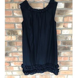 LOFT Dark Navy Ruffled Dress   Size 6